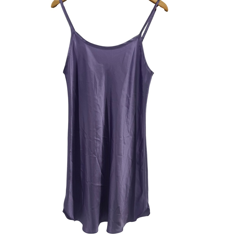 Gilligan & O'Malley Purple Satin Chemise Nightgown Medium Romantic Coquette Girl